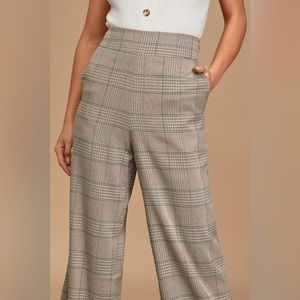 Lulus Plaid Wide Leg Pants